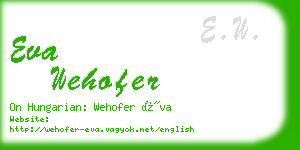eva wehofer business card